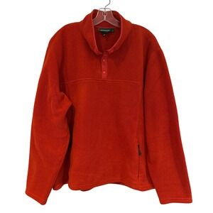 LL Bean PolarTec Fleece Jacket Men's XL Rust Outerwear Winter Loungewear Outdoor